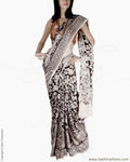 DPQ-21629 - Black & Beige Silk & Cotton Saree