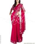 DPQ-2208 - Pink & Beige Pure Georgette Silk Saree