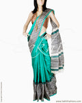 DPQ-22557 - Green & Grey Pure Tussar Silk Saree