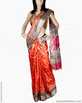 DPQ-22612 - Orange & Grey Pure Tussar Silk Saree