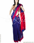 DPQ-22648 - Blue & Red Pure Matka Silk Saree