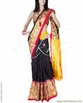 DPQ-3993 - Black & Gold Pure Silk Saree