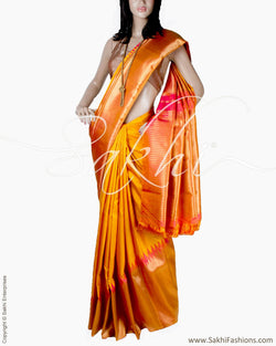DPQ-4949 - Mustard & Pink Pure Kanchivaram Silk Saree