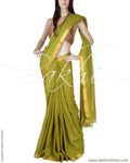 DPQ-5850 - Green & Gold Pure Cotton Saree