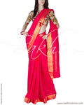 DPQ-5863 - Pink & Gold Pure Cotton Saree