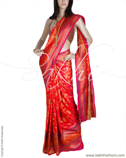 DPQ-635 - Pink & Antique Pure Banarasi Silk Saree