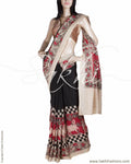 DPP-6632 - Black & Multi Silk & Cotton Saree