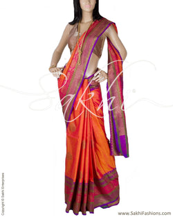 DPQ-667 - Pink & Violet Pure Banarasi Silk Saree