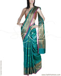DPQ-671 - Blue & Antique Pure Banarasi Silk Saree