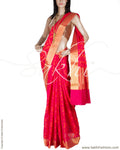 DPQ-703 - Pink & Orange Supernet Saree