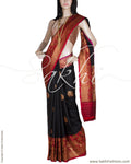 DPQ-732 - Black & Maroon Pure Banarasi Silk Saree