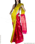 DPQ-7580 - Green & Blue Pure Kanchivaram Silk Saree