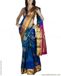 DPQ-7618 - Blue & Pink Pure Kanchivaram Silk Saree