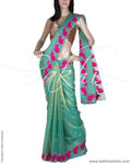 DPQ-884 - Green & Pink Pure Tissue Kota Saree