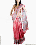 DPR-0847 - Peach & Blue Pure Tussar Silk Saree