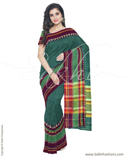 DPR-1064 - Green & Multi Pure Cotton Saree