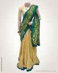 DPR-15250 - Beige &  Faux Lace Saree