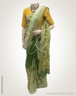 DPR-18088 - Green pure Linen saree