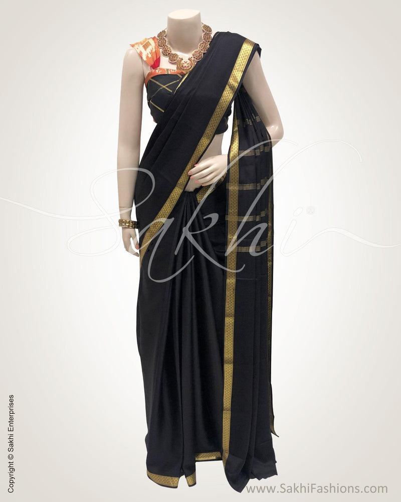 DPR-19444 - Black Crepe silk saree