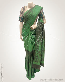 DPR-19703 - Green &  Pure Tussar Silk Saree