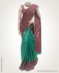 DPR-21844 - Green &  Dori Tussar Saree