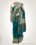 DPR-23182 - Blue & Beige Pure Chanderi Saree