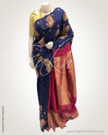 DPR-25842 - Blue & Maroon Pure Kanchivaram Silk Saree