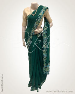DPR-25890 - Green &  Banaras Net Saree