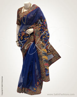 DPR-25903 - Blue &  Pure Banaras Net Saree
