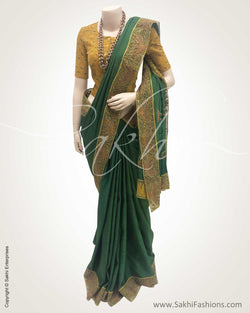 DPR-26797 - Green &  Pure Kanchi Silk Saree