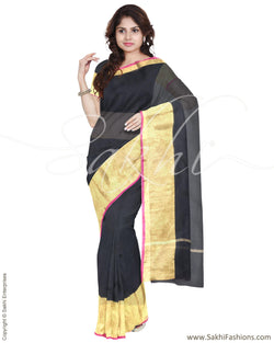 DPR-2943 - Black & Gold Pure Kota Cotton Saree