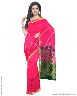 DPR-3454 - Pink & Green Pure Kanchivaram Silk Saree