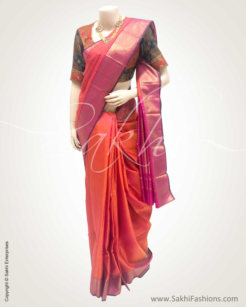 DPS-11610 - Pink &  Pure Kanchivaram  Silk Saree