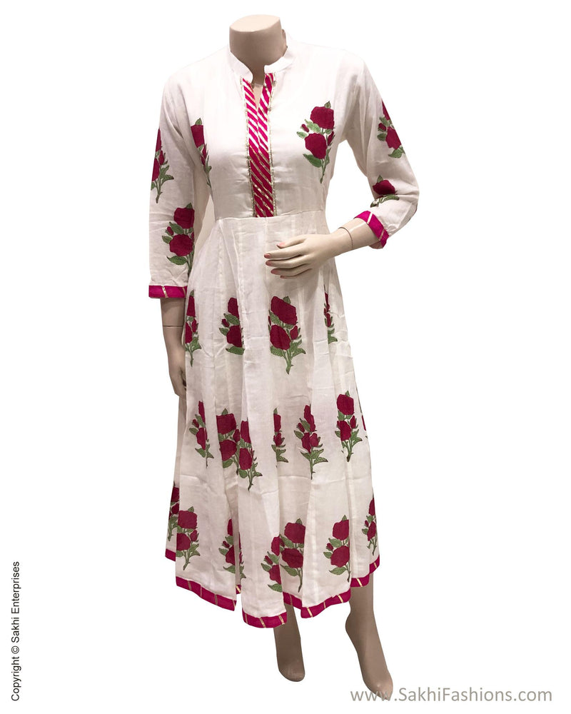 DPS-11923 - Cream &  Pure Cotton Dress