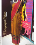 DPS-12200 - Orange &  Pure Cotton  Saree