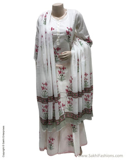 DPS-17411 - Cream &  Pure Cotton Dress