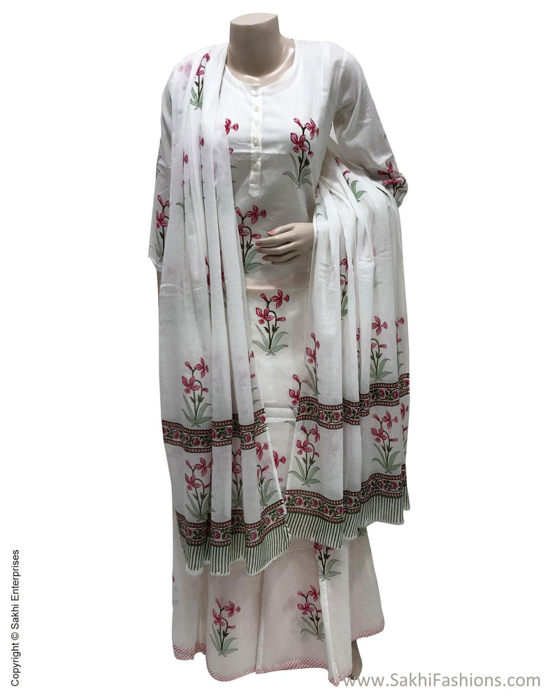 DPS-17411 - Cream &  Pure Cotton Dress