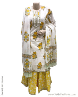 DPS-17417 - Cream &  Pure Cotton Dress