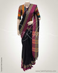 DPS-2470 - Black pure Cotton saree