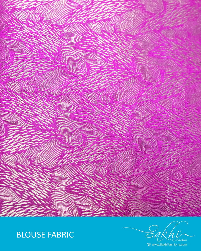 DQBL-19803 - Pink & Gold Pure Banaras Silk Blouse Fabric