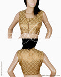 RTQ-20973 - Beige & Gold Pure Silk Blouse