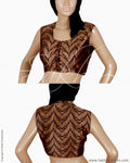 RTQ-20979 - Black & Gold Pure Silk Blouse
