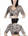RTQ-21034 Black White Kalam Blouse
