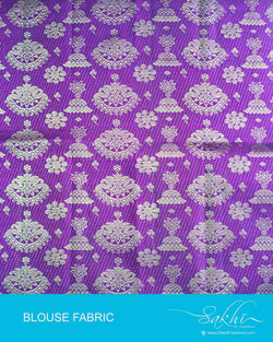 DQBL-7983 - Pink & Gold Pure Kanchivaram Silk Blouse Fabric