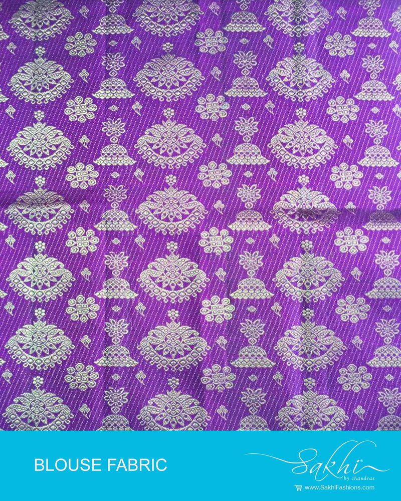 DQBL-7983 - Pink & Gold Pure Kanchivaram Silk Blouse Fabric