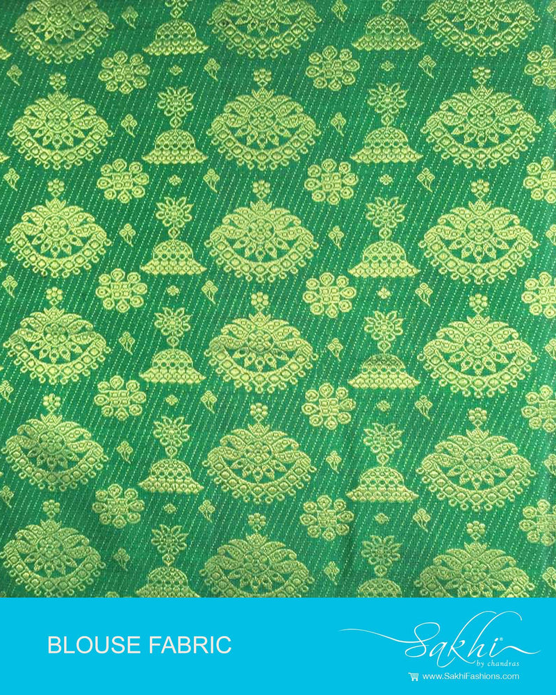 DQBL-7985 Green Kanchi Blouse Fabric