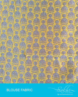 DQBL-7990 - Yellow & Gold Pure Silk Blouse Fabric