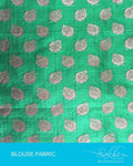 DQBL-7994 - Green & Gold Pure Silk Blouse Fabric