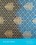 DQBL-8011 - Black & Gold Pure Silk Blouse Fabric
