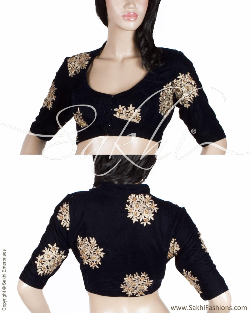 DQBL-9793 Blue Velvet Blouse